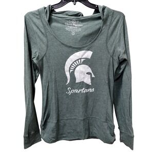 Three Square Michigan State Spartans Hoodie Thumb‎ Hole Long Sleeve Top